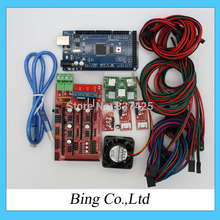 Free shipping !! Ramps 1.4 + Mega2560 R3 +5pcs A4988,3pcs Endstop + 5pcs 4pin dupont heatsink&…Reaprap For RepRap 3D Printer