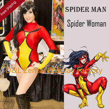 Free Shipping DHL Adult Spider Woman Superhero Costume Halloween Party Cosplay Lycra Spandex Zentai Suit SM2315