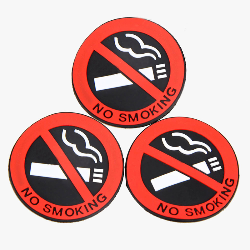 High Quality 10PCS No Smoking Sign Car Warning Smoking Rubber Sticker Door Window Decal E#TN