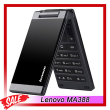 Dual SIM Original Lenovo MA388 3.5inch Business Elders Flip Mobile Phone FM Flashlight Camera Bluetooth GSM Network Black Color