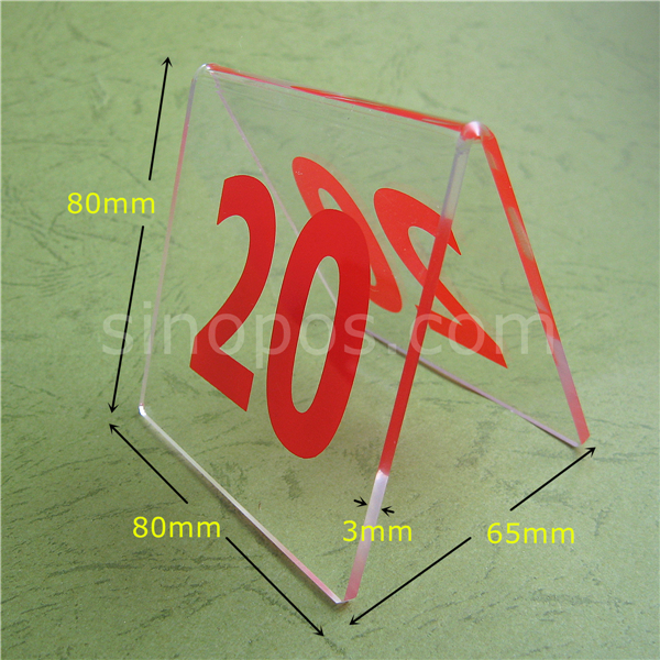 Acrylic Table Number Signs 1 60, desk top clear plastic codes card