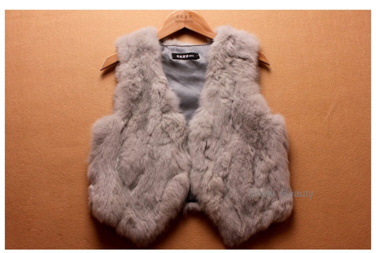 women rabbit fur vest short (28)