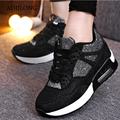 Winter Outdoor Shoes High tops Shake Shoes Woman Casual Platform Wedges High Tops Height Increasing Lace