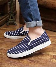 2015 summer new striped canvas shoes men s fashion breathable low to help flat casual shoes