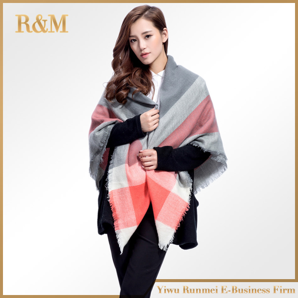 140x140cm winter acrylic cashmere font b tartan b font plaid scarf brand blanket shawl designer pashmina