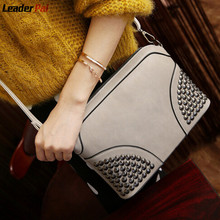 Vintage rivet mini leather handbags hotsale ladies party purse wedding clutches women small crossbody shoulder messenger bags