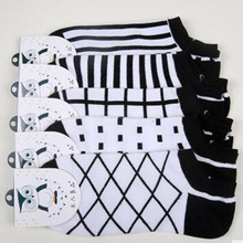 Men Casual Socks Fashion Simple Stripped Slipper Socks Creative Plaid Invisible Socks For Spring Summer