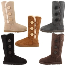 High Quality ! 2015 Australia Brand Women Boots High Fur Sheepskin Snow Boots Wool Women Shoe Cute Winter Snow Boots Size: 5-12