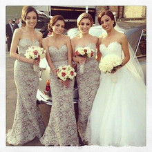 Vestido Madrinha Mermaid Open Back Sweetheart Long Lace Bridesmaid Dresses Maid of Honor Dresses For Weddings Prom Party