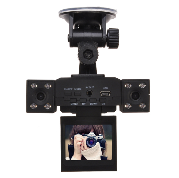 H3000 Car DVR Dual Lens Car Camera IR LED Night Vision G-sensor Dash Car Cam