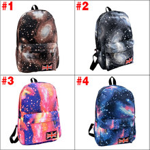 2016 Fashion Multicolor Women Canvas Backpack Stylish Star Universe Space Backpack Girls School Backbag Mochila Feminina