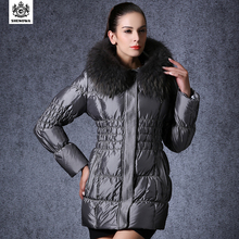 Hot Genuine 2015 SHENOWA coat spring jackets women White duck woman down parkas of winter mujer fur Other Zipper