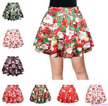 New Christmas Tree Short Leisure Tennis Skirts Clothing Pettiskirt Sport Kilts Summer Women Santa Claus Mini Skirts Snowman