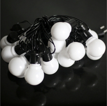 Novelty Outdoor lighting 5cm big size LED Ball string lamps Black wire Christmas Lights fairy wedding