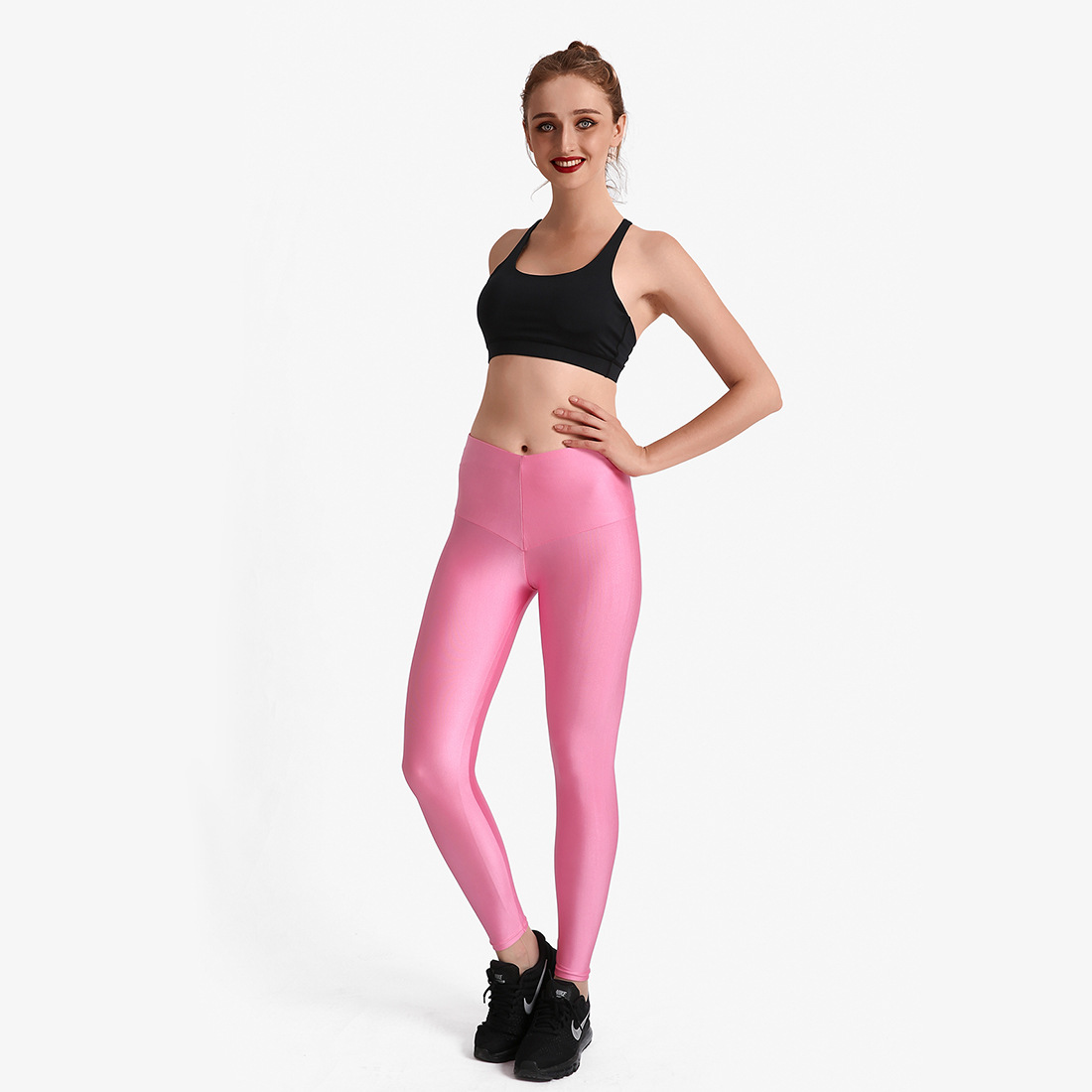 Pink Leggings Sports Slim Pants 