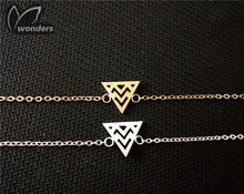 Classic Gold Silver Weave Pyramid Origami Triangle Charm Bracelet Chain Bangle For Women And Men Everyday Wear Steel Accessories