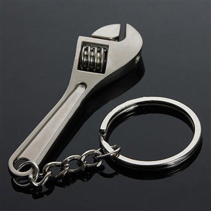 Hot 1Pcs Keychain Metal Adjustable Tool Wrench Spanner Keyring Creative Free Shipping