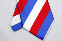 NT0010 Red Blue White Stripe Multi Color Smooth Jacquard Woven Classic type Silk Polyester Man s