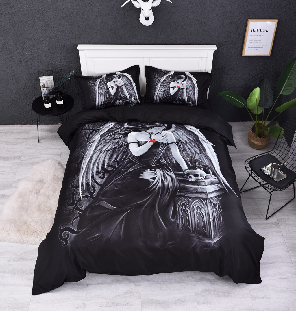3D Magic Castle Gracioso Gato Juego De Cama Funda de Almohada Funda Nórdica Edredón Cubierta