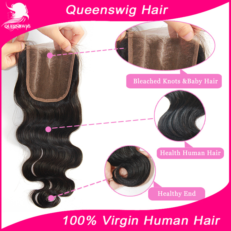 Bleached Knots Straight Virgin Brazilian Hair Weaves Closure 4 4 inches Brazilian Lace Closure Free Shipping.jpg