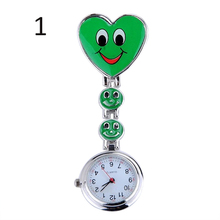 Adorable Kid s Children s Smiling Faces Heart Clip On Pendant Nurse Fob Brooch Pocket Watch