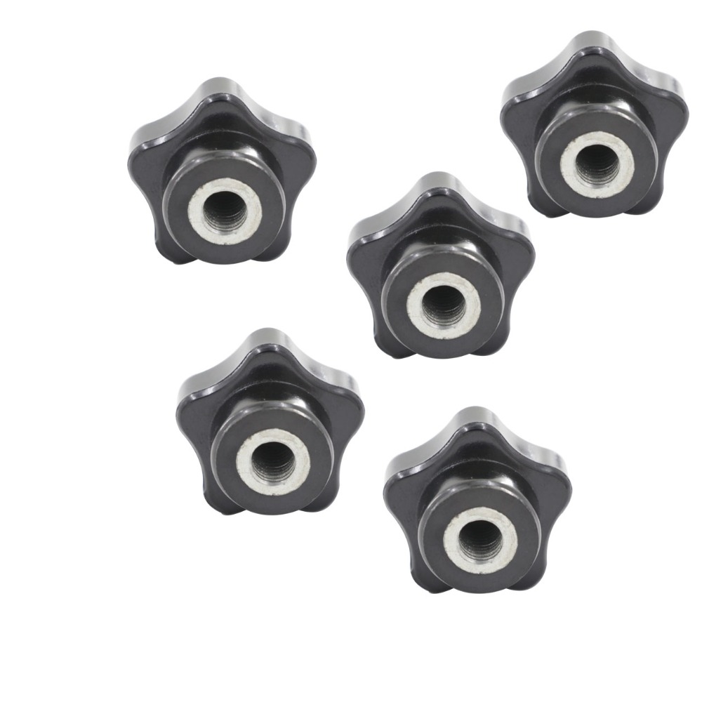 5pcs M8 x 40mm Female Thread Star Knob Handles M8 Thread 40mm Head Diameter Star Sharped