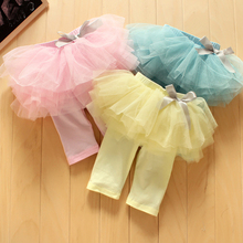 Princess Girl Kids Culottes Leggings Gauze Pants Party Skirts Bow Tutu Skirt