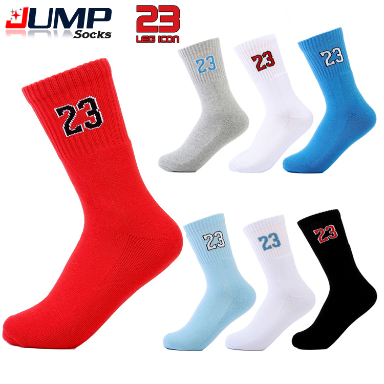 1Pair High quality men s Professional Cartoon sports socks No 23 elite basketball socks thick terry