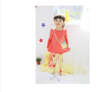 2016 autumn small cat girls clothing baby child long sleeve T shirt legging set kids suits