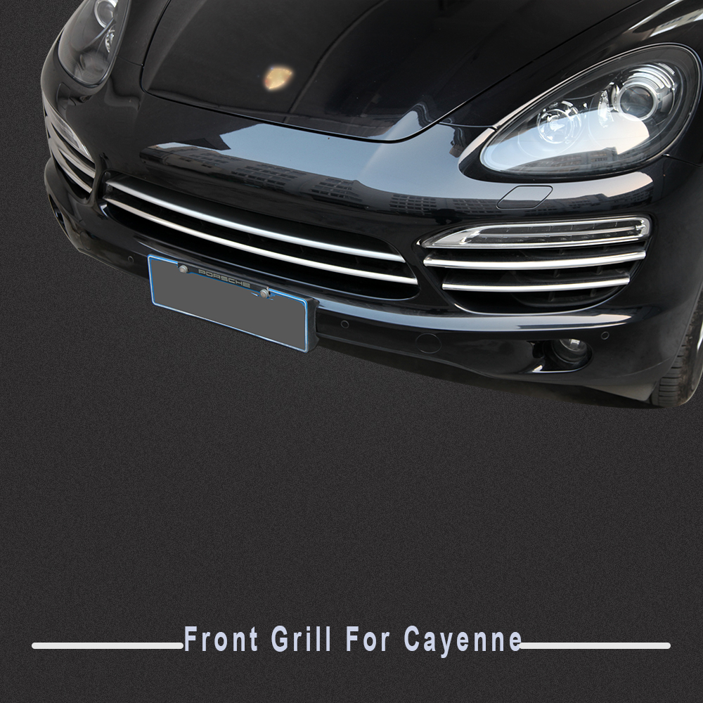 High quality stainless steel front center grill cover trim for 2011 2012 2013 2014 porsche cayenne
