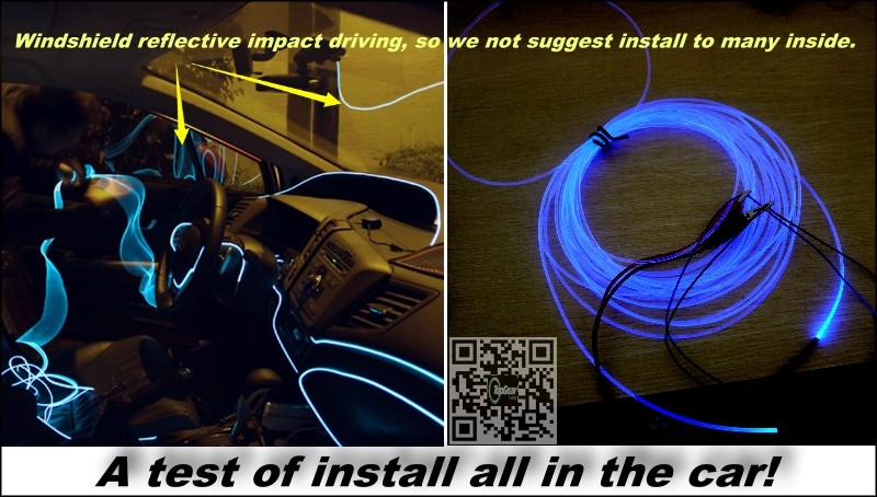 Atmosphere Light Fiber Band For Car Vehicle Inside Interior Refit install effect