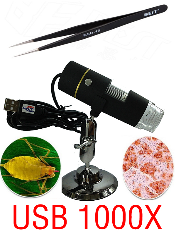 Portable Digital USB microscope 1000X 50 X 1000X In built White Light 8pcs LED magnifier 1
