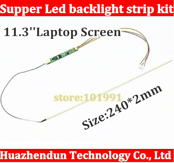 3pcs 240mm Adjustable brightness led backlight strip kit,Update 11.3inch laptop ccfl lcd to led panel screen