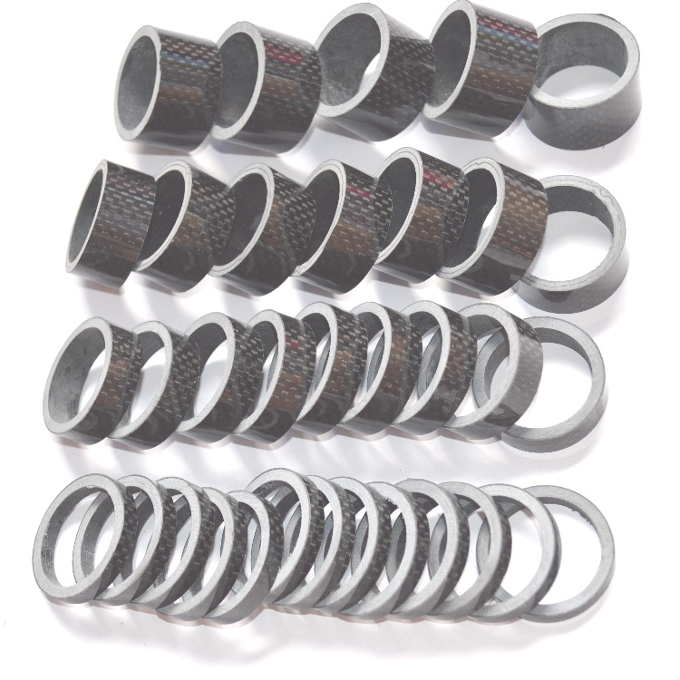 100 pcs Full carbon fiber washer ultra-light mountain bike road bike parts stem fork spacer 5/10/15/ 20mm bicycle accessories