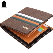 2016 designer genuine pu leather wallet men wallets luxury brand Brown Striped russia money clip men’s leather wallet male purse