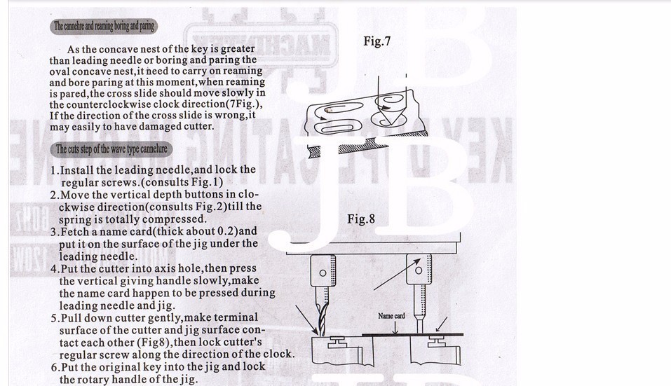 368A Key Cutting Duplicated Machine Instruction 4