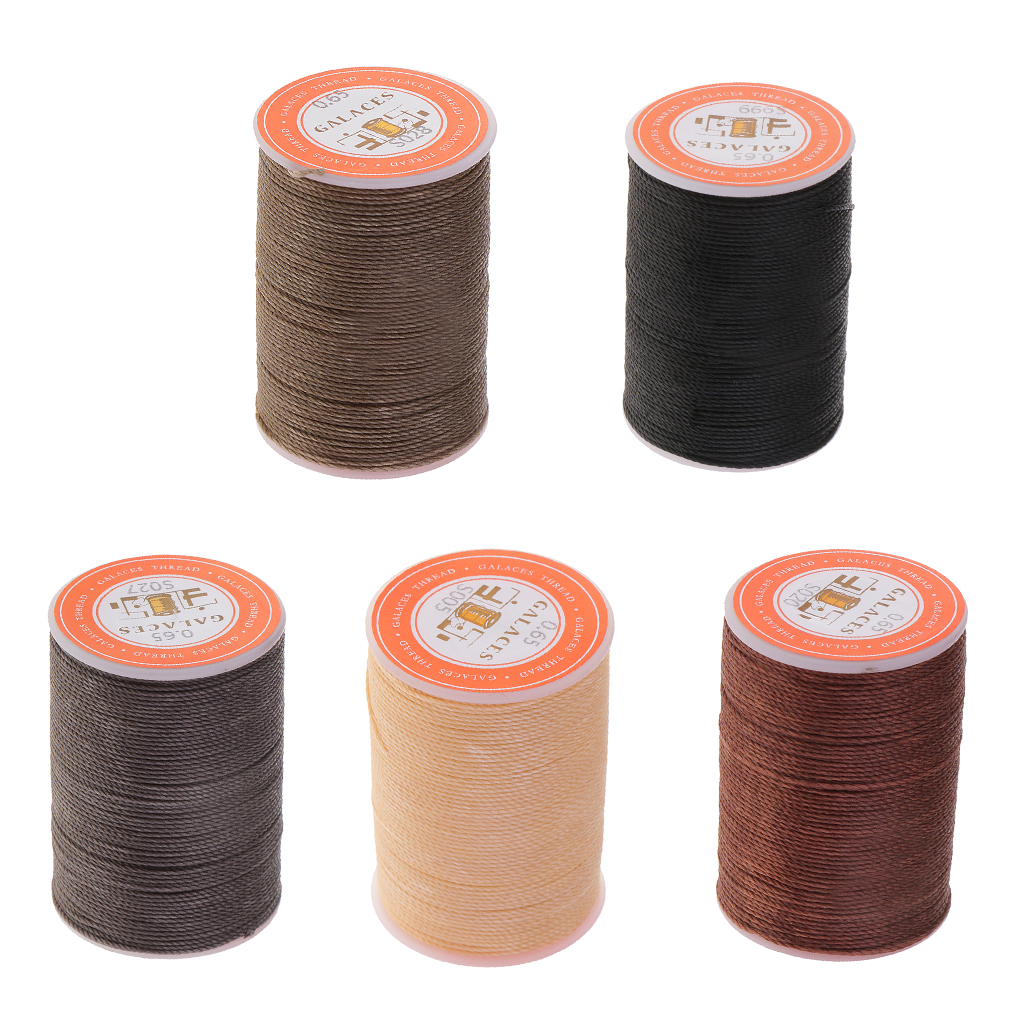 5Pcs Waxed Thread 0.65mm Round Beading Cord Jewelry Necklace Making String Upholstery Shoes Luggage Leather Sewing