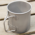 Keith My Bottle 350ml Folding Handle Single wall Titanium Mug With Lid Water Glass No Odor