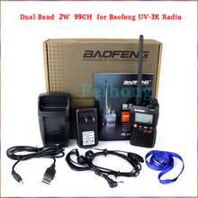 New Black Walkie Talkie Baofeng UV-3R Dual Band 136-174Mhz 400-470MHz 2W 99CH DTMF VOX Two Way Radio A25YJ