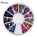Biutee 12 Colors Nail Rhinestones 2mm Acrylic Nail Art Rhinestones Decoration For UV Gel Phone Laptop