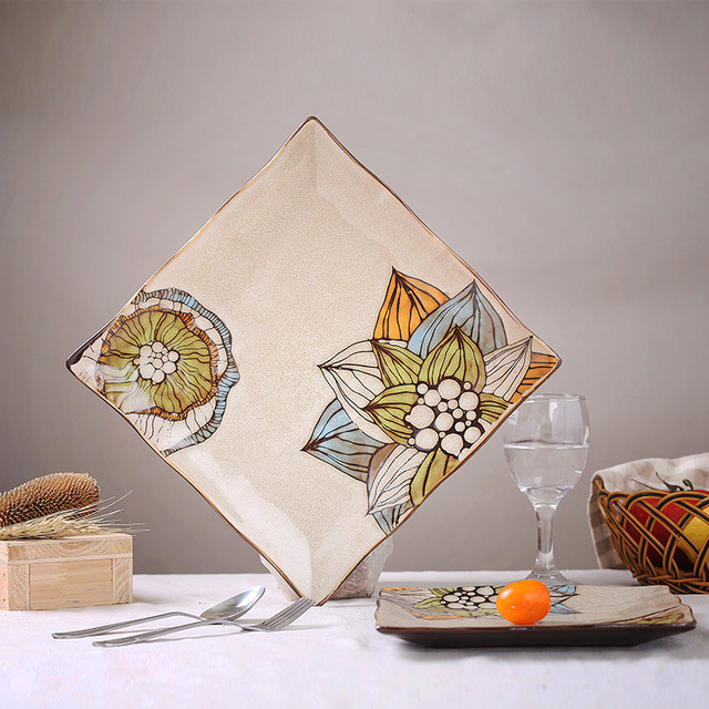 Лидирующий ручная роспись керамических декоративная тарелка висит табличка творческая личность стейк блюдо из пасты