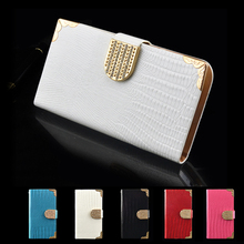 Luxury PU Flip Leather Wallet Bags Stand Design Mobile Phone Cases Lizard Pattern Back Cover For