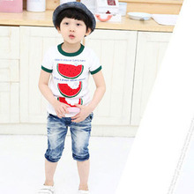 Lovely Summer Kid Toddler Watermelon Tops Cozy T-Shirt Child Boys Short Sleeve Tee
