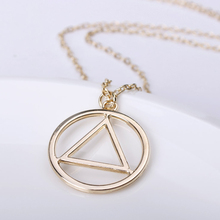Eminem Alcoholic Anonymus triangle round sign gold silver pendant necklace men women male female fashion jewelry