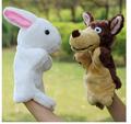 1 Pcs Hand Puppet White Rabbit And The Wolf Plush Toys Cartoon Happy Family Fun Animal