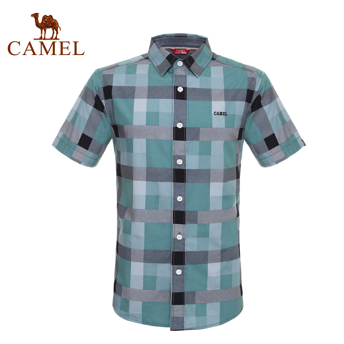 For camel outdoor casual shirt Men 2014 short-sleeve shirt cotton shirt male