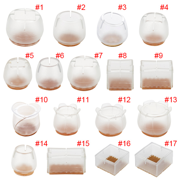 New 10pcs Set Silicone Rectangle Square Round Chair Leg Caps Feet