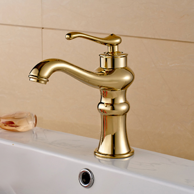 Free Shipping Luxury Deck Mount Single Lever Basin Mixer Faucet Gold Finish Bathroom Sink Faucet Free Shipping Luxury Deck Mount Single Lever Basin Mixer Faucet Gold Finish Bathroom Sink Faucet