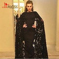 2017 Black Evening Dress Lace Mermaid Prom Dresses with Jacket Dubai Kaftan Formal Dress Evening Party