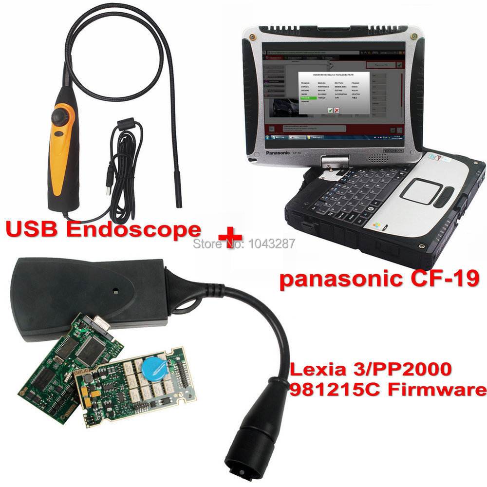  Panasonic CF-19  Lexia 3 PP2000 Diagbox V7.76 921815C    Citroen Peugeot + 98AS USB  Endoscope